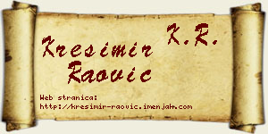 Krešimir Raović vizit kartica